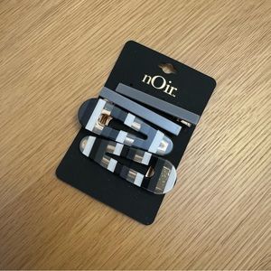 nOir Gray & Black Hair Clips Bundle